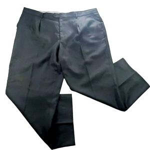 Eddie Domani Men's Suit Pants Chino Black Formal Straight Leg Size 48R